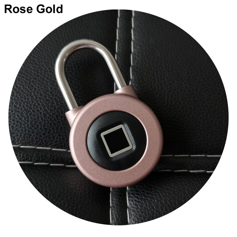 Smart Bluetooth Padlock Fingerprint and Phone APP Unlock Waterproof IP66 Security Door Lock For Luggage/Cabinet/Drawer/Bike M3: Rose Gold