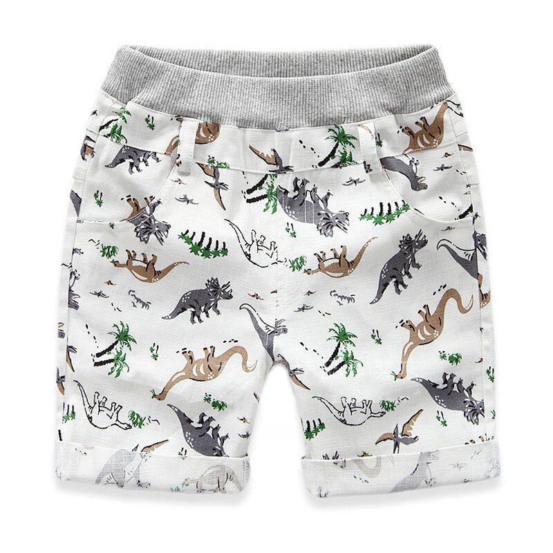 Sommer løse drenge 2 ~ 7 aldre børn drenge shorts børn strand slid dinosaur mønster drenge bund bukser karakter sports shorts: Grå / 4t