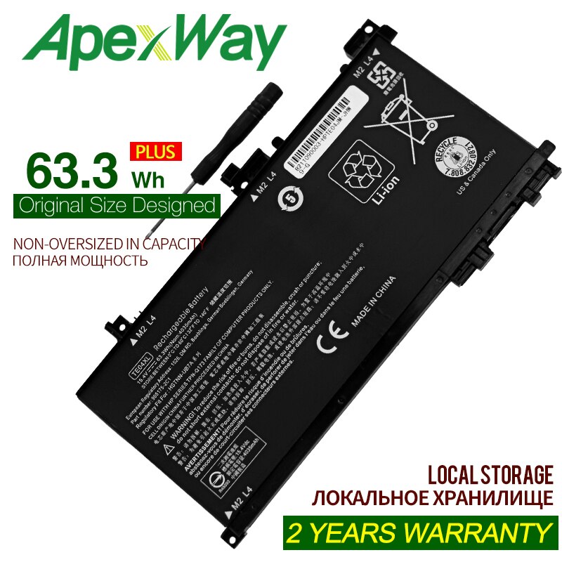 Apexway TE04XL Laptop Batterij Voor Hp Omen 15-AX200 15- AX218TX 15-AX210TX 15-BC200 HSTNN-DB7T 905277-855 15-AX235NF 15-AX202N
