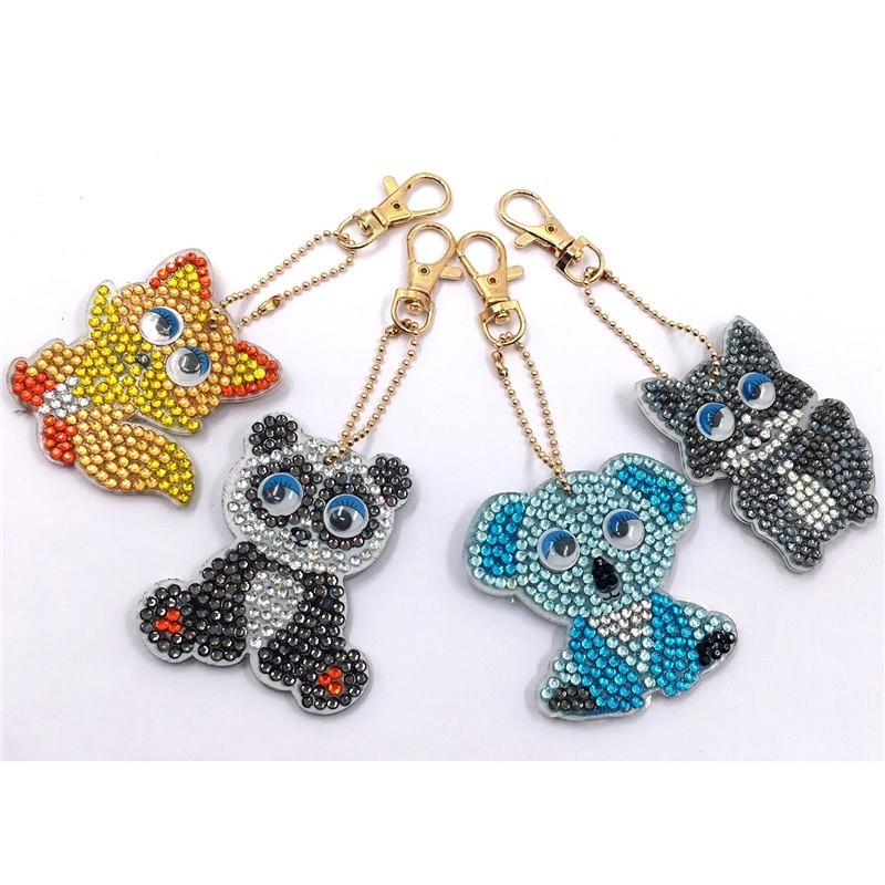 HUACAN porte-clés de bijoux peinture diamant | broderie diamant, sac de dessin animé, décorations bricolage, pour main: YSK03