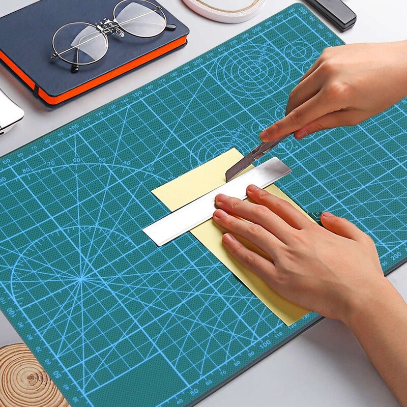 A4 Grid Double Sided Plate Cutting Mat Pad Cardboard Cutting Tool Kit Acrylic Transparent Ruler Cloth Cutter Blades Sewing Tools