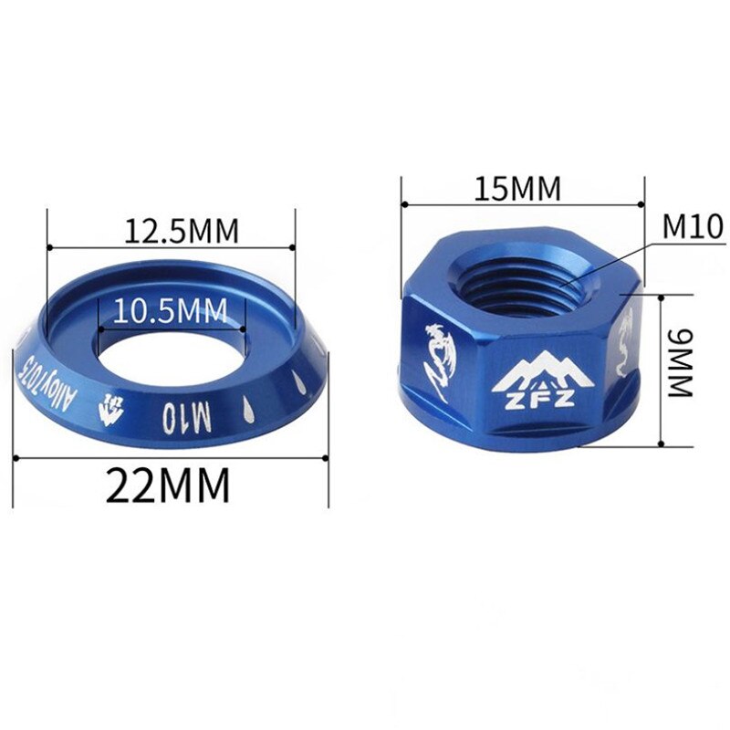 2PCS Bicycle Hub Nut M10 Fixed Gear MTB Road Bike Screw Bolt Aluminum Alloy