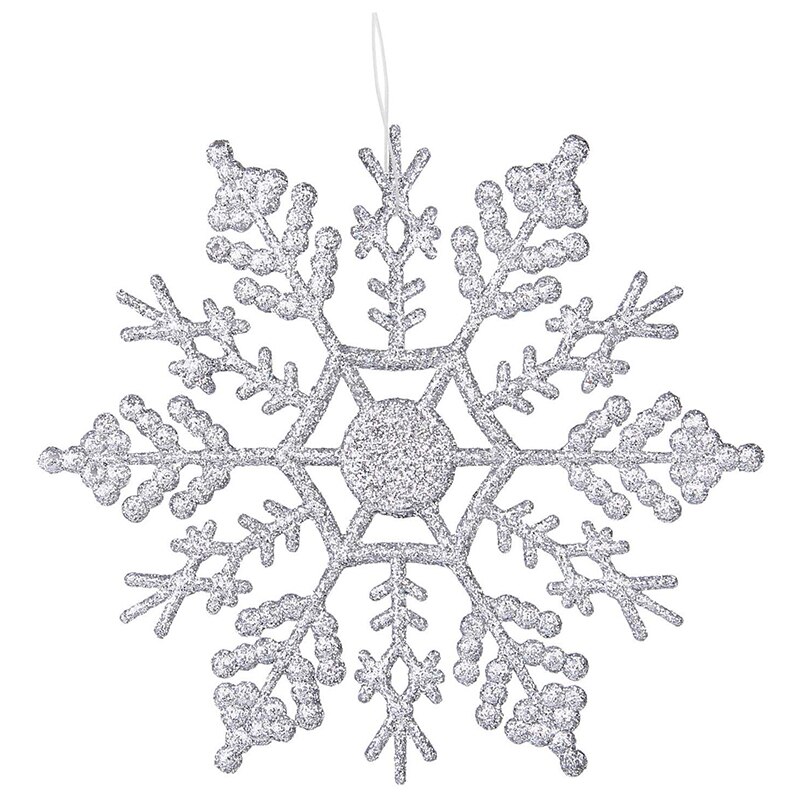 12 Pcs Kerst Sneeuwvlokken, 4.0 Inch Glitter Sneeuw Vlok Ornamenten Voor Xmas Nieuwjaar Thanksgiving Day Party Decor