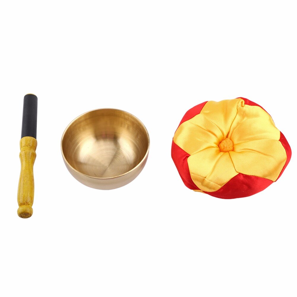 Draagbare Boeddhistische Tibetaanse Klankschaal Set Stok Kussen Woondecoratie Chakra Meditatie Yoga Muur Messing Gerechten Craft Tool