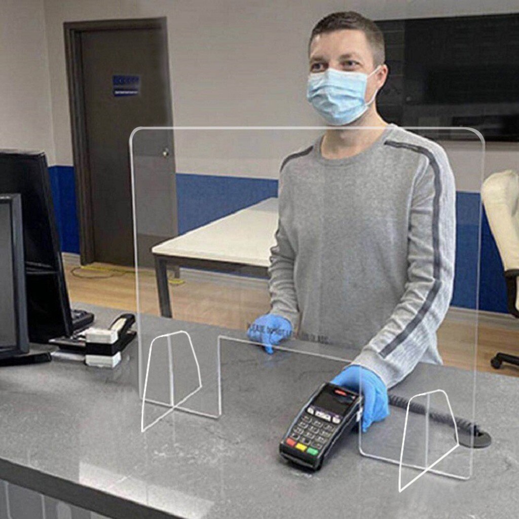 Acrylic Sneeze Guard Shield Clear Perfective Reception Side Counter Sprayed UV Cut Transparent Height Protection Screens