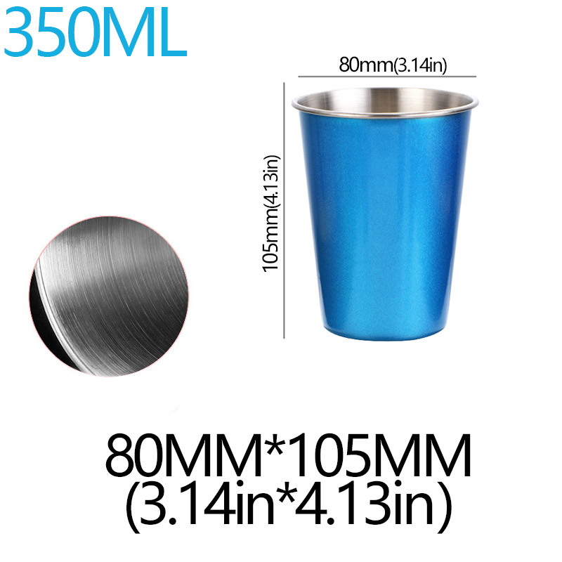 350/500ml Stainless Steel Cups Household Office Bar Kitchen Drinks Coffee Tumbler Tea Drinking Beer Mug Metal Travel Drink Cup: Pink