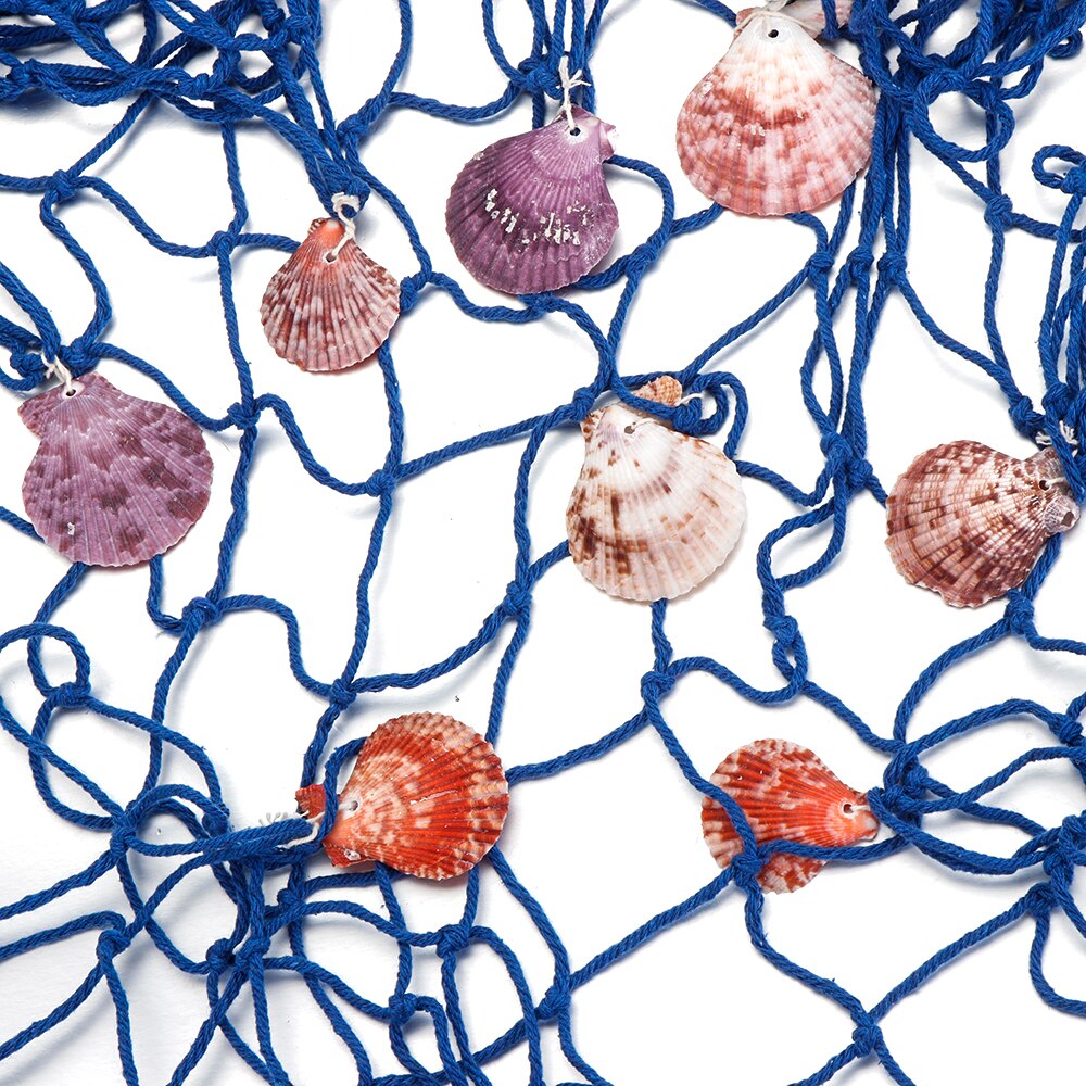1Pc Boho Stijl Opknoping Nautische Visnet Schelpen Seaside Katoenen Draad Visnet Home Decor Party Ornement Ambachten