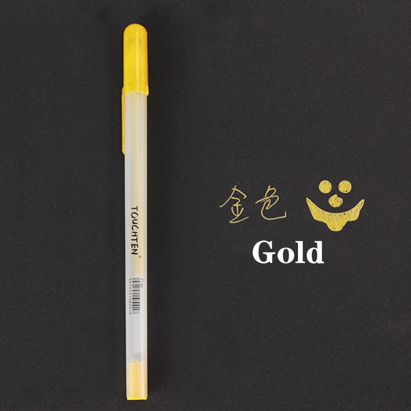Rotulador de pizarra blanca, marcador Kawaii de 0,8mm, para dibujo, grafiti, arte, delineador, papelería, 1 Uds.: Gold