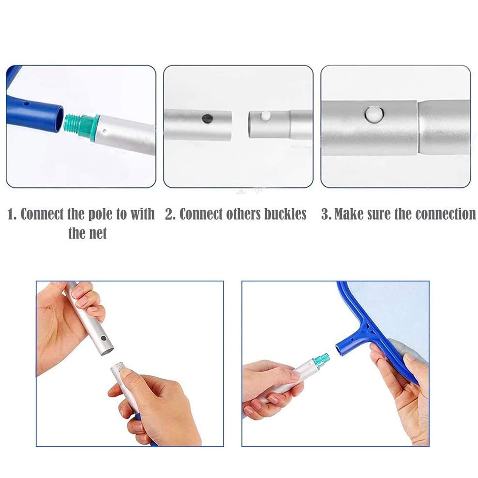 40# Telescopic Swimming Pool Durable Cleaning Tools Swimming Pool Accessory Removable Pool Piscine Accessoire