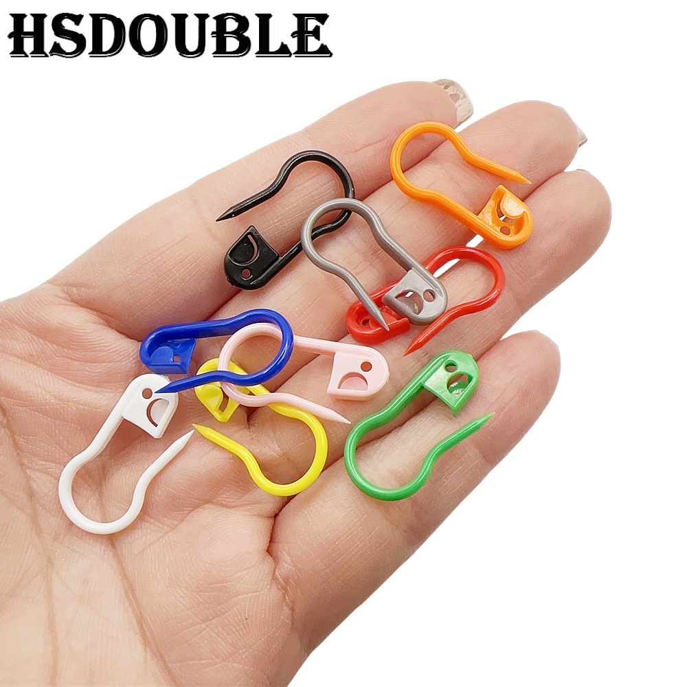 100 stk/eske fargerike plast sikkerhetsnåler strikkemarkører heklestingklemmer til gjør-det-selv strikking, sying, håndverk, klærtilbehør