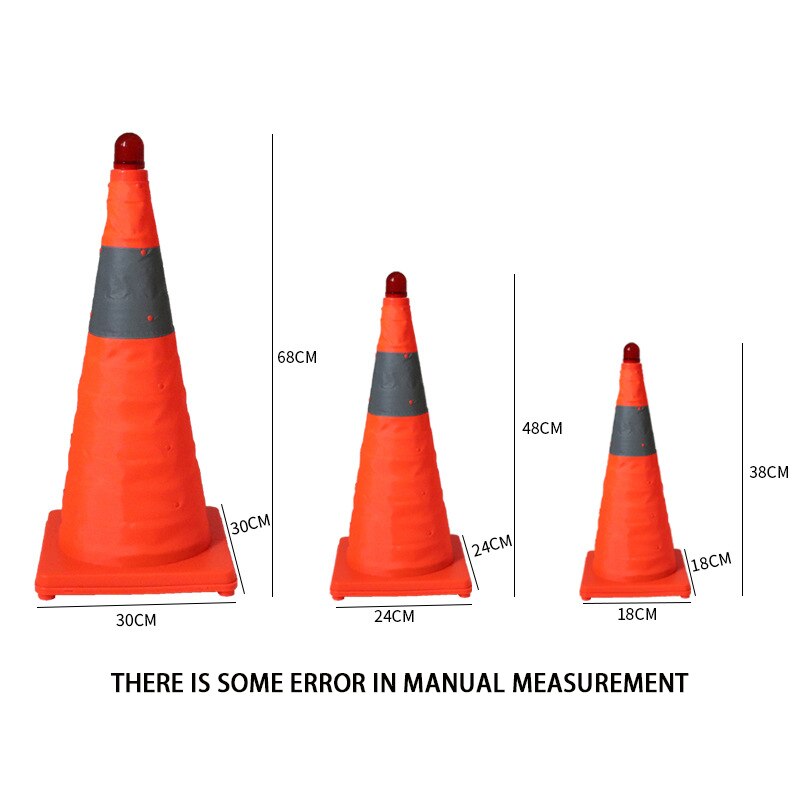 Collapsible Reflective Cone Highlighter Road Cone Rubber + Canvas Material Portable Transportation Facilities Durable