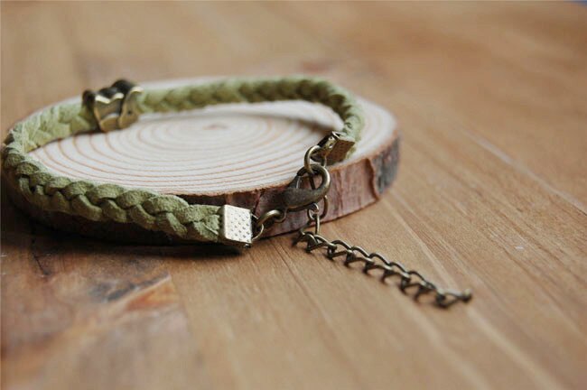 Fon Xee Women's Hemp Surfer Leather Bracelets with Little Bronze Elephant Horse Handmade Animal Jewelry sl019