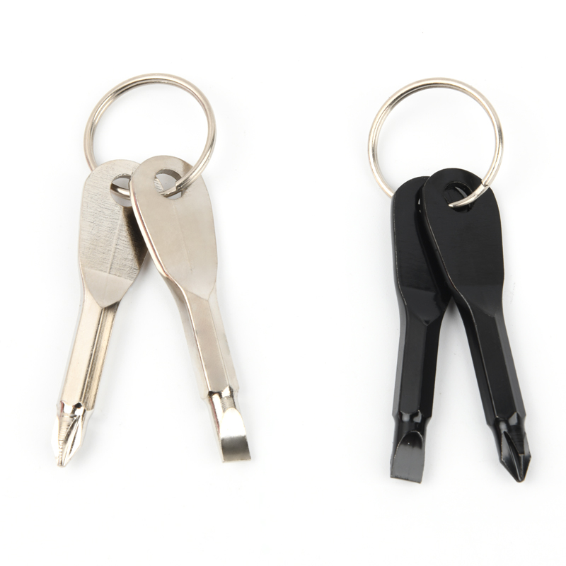 Portable Phillips Slotted Screwdriver Key Ring Keyring Hike Outdoor Multi Mini Pocket Repair Tool Gadget Camp Mini Screwdriver