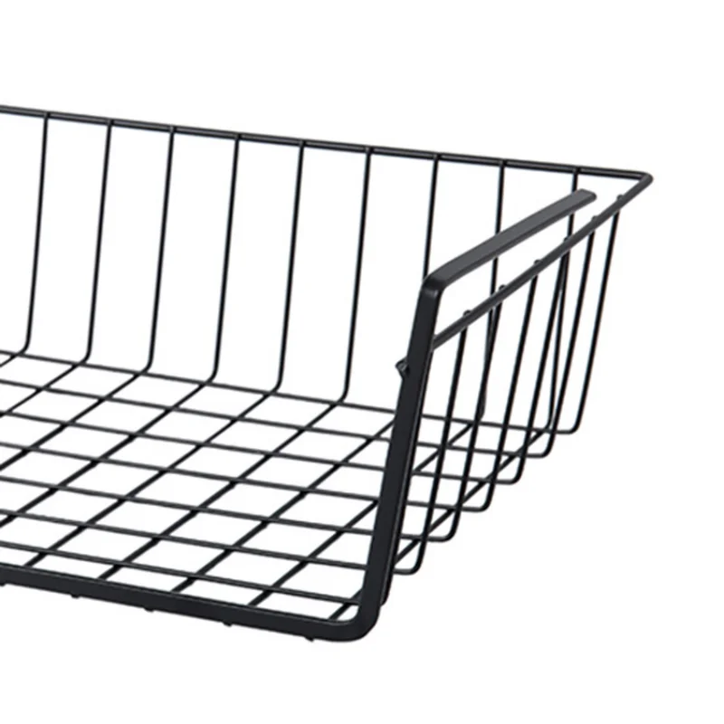 Metall hengende kurv for kjøkkenskap nedre hylle partisjon oppbevaringsstativ garderobe organizer skap skap hengende stativ