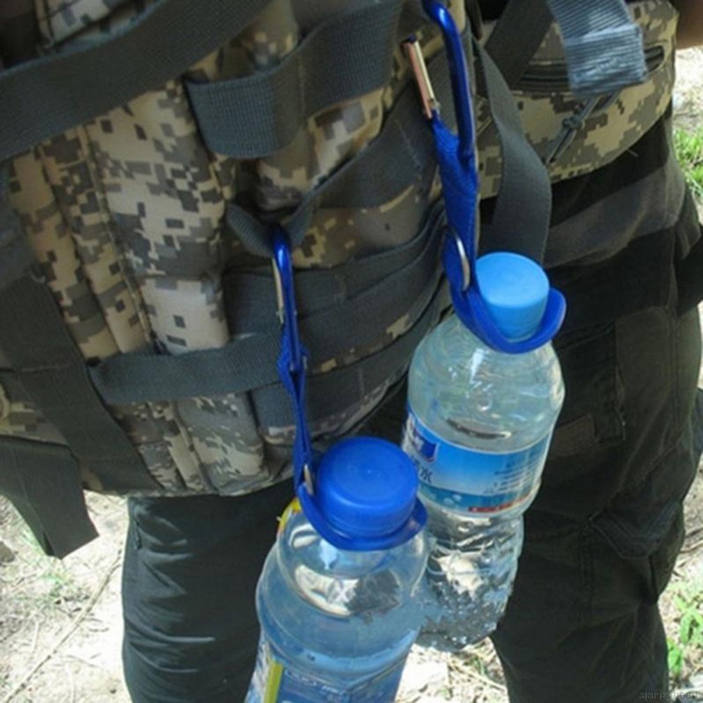 Hebilla de botella de agua de Gel de goma mosquetón de aleación de aluminio llavero de Metal mochila hebilla de sujeción rápida