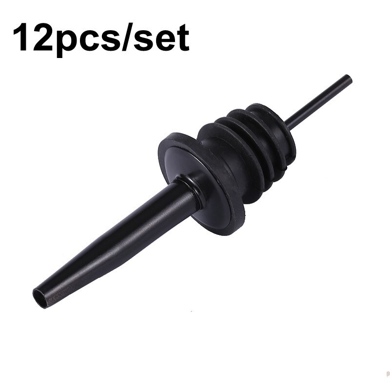 Free Flow Stainless Steel Liquor Bottle Speed Pourers with Tapered Spout Set of 12 Bar Accessories Bar Tools: 12pcs black