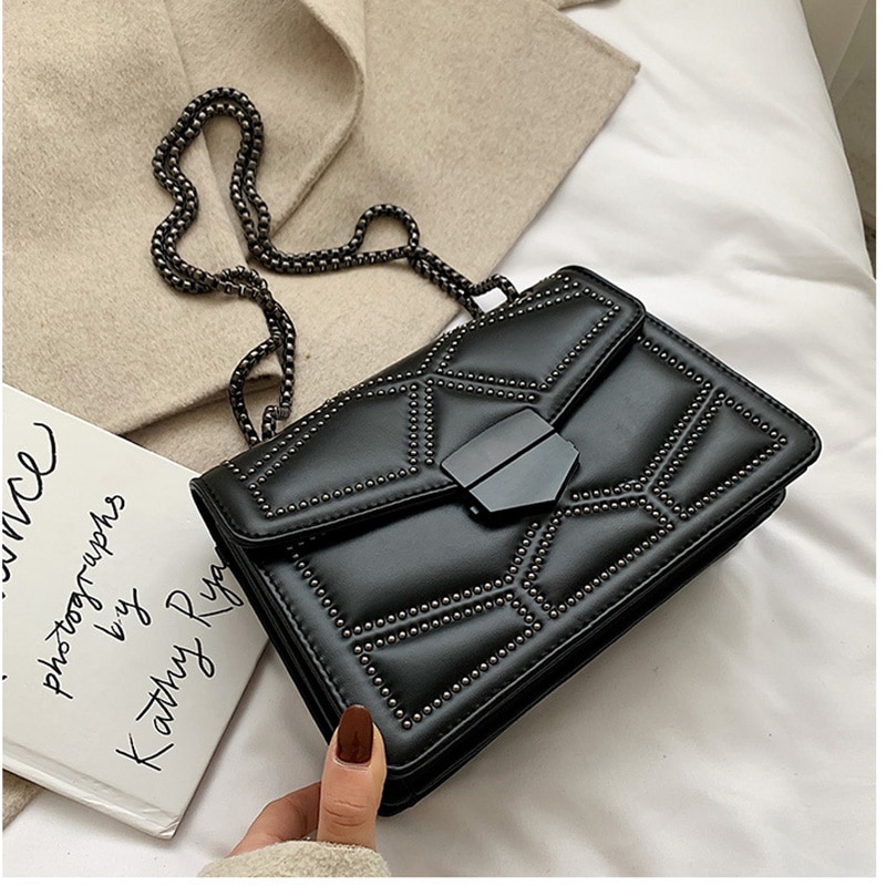 Diomo damestassen kleine schoudertas vierkante klinknagel casual crossbody tassen voor dames portemonnees en handtassen