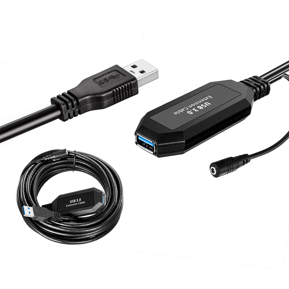 Active USB 3.0 Extension Cable - 5m or 10m - with Amplifier & Power Adapter