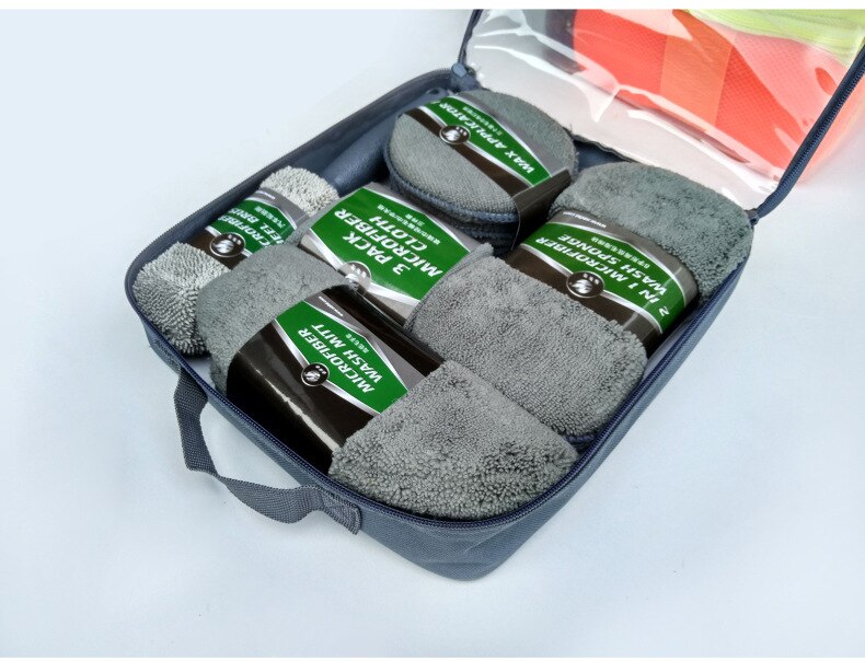 9-piece Car Wash Cleaning Kit Car Wash Supplies Car Wash Tools Car Wash Set Car Wash Gloves Car Wash Rag Car Wash Towel: Gray