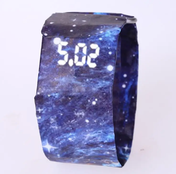 Relojes de papel creativos para hombres y mujeres, relojes digitales LED, relojes deportivos, precio barato,: Marrón