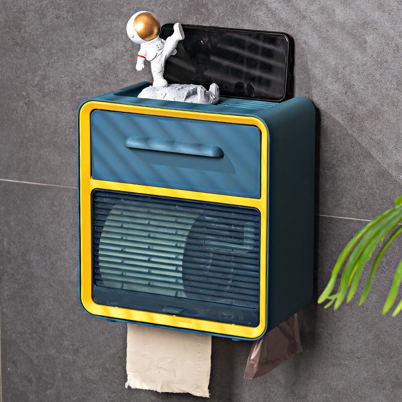 Uchwyt ścienny na papier toaletowy wodoodporna taca rolka na przechowywanie papieru toaletowego taca pudełko na chusteczki półka produkt łazienkowy