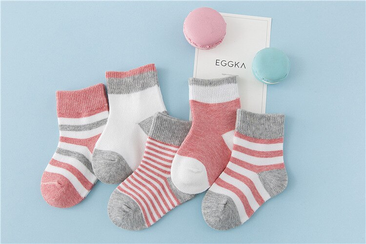 5 paires de chaussettes bébé printemps et automne chaussettes en coton modèles d'explosion dans le tube hommes et femmes chaussettes coréennes mignonnes enfants chaussettes: W016xiguahong / 0-1 years old