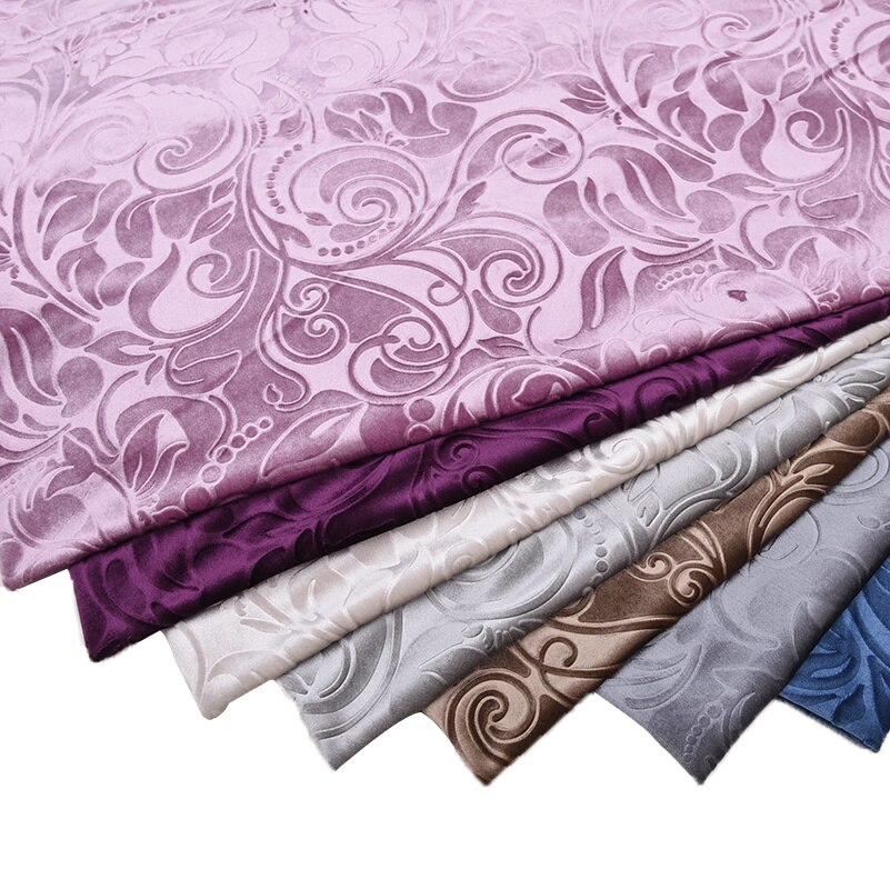 Bred 59 " 3d präglad sammet italiensk flanellklädsel velour soffa tyg vid gården kudde kudde duk material