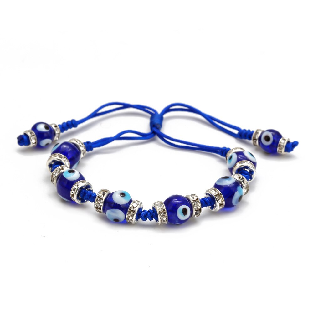 Lucky Eye Turkse Evil Eye Bead Gevlochten Armband Zwart Blauw Rood Touw Ketting Armband Verstelbare Voor Vrouwen Meisjes Handgemaakte Sieraden: 1