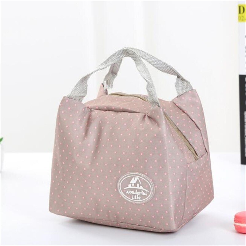 Newest Lunch Bag Insulated Cold Canvas Stripe Picnic Carry Case Thermal Portable Lunch Box Women Kids Men Lunch Box Bag Tote