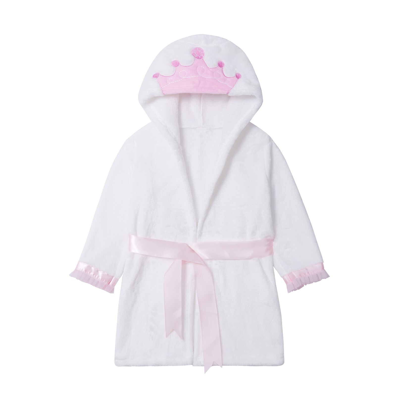Robe à capuche pour enfants de 1 à 8 ans, motif lapin, vêtements de nuit pour bébés filles et garçons, serviettes de bain en flanelle, peignoir , pyjamas: White / 2T