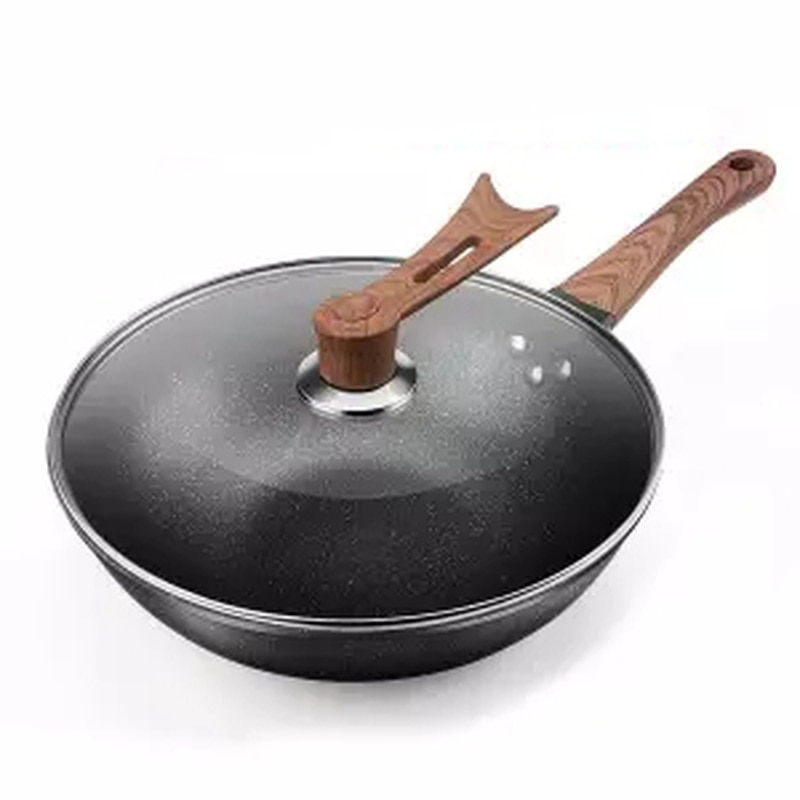 Wok non-stick Pan Pan-gratis Kookpot Inductie Fornuis Gas Fornuis Huishouden Ijzeren Pan Keramische Kiithen Kookgerei koken Pot Grill