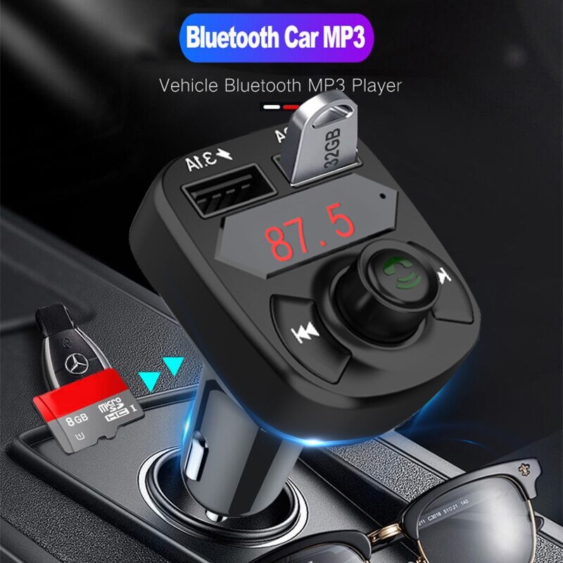 Jinserta Bluetooth 5.0 Fm Radio Transmitter Car Handsfree Bellen Wireless Aux Audio Ondersteuning U Disk/Tf Card 3.1A Usb autolader
