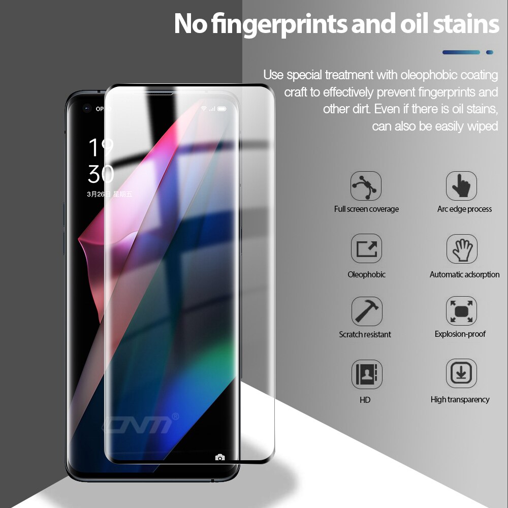 Gehard Glas Voor Oppo Vinden X3 X5 Pro Screen Protector Film Gebogen Rand Volledige Cover Beschermende Glas Voor Oppo Vinden x3Pro X5Pro