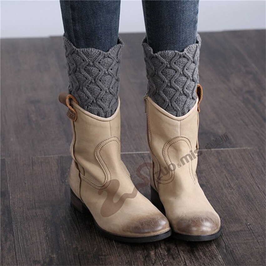 Leg Warmers Women Warm Knee High Winter Knit Solid Crochet Leg Warmer Socks Warm Boot Cuffs Beenwarmers Socks