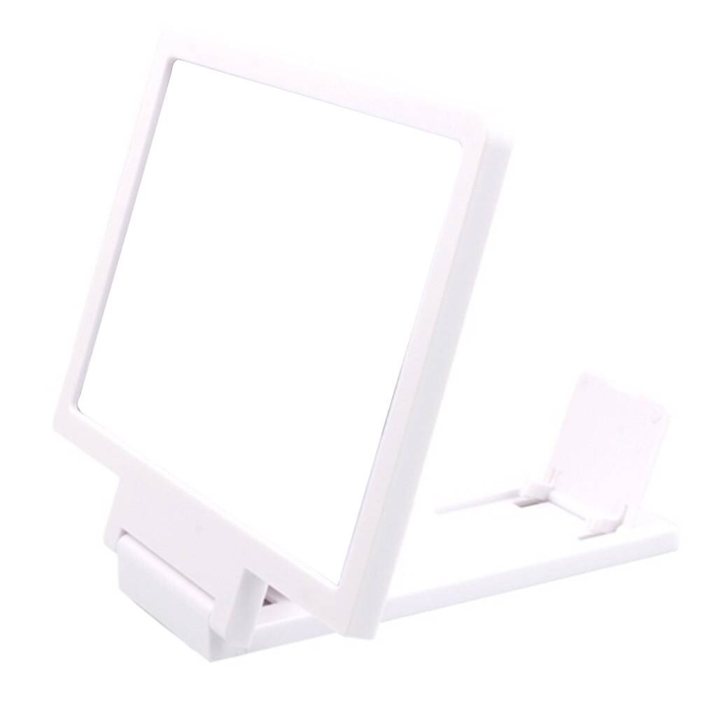 AMPLIFICADOR DE PANTALLA 3D, lupa para teléfono, soporte de vídeo HD, plegable, agrandado,: white