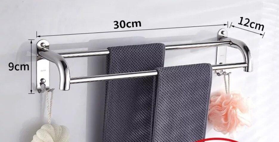 Punch-Gratis Naadloze Handdoekenrek 304 Roestvrij Staal Handdoek Rek Staaf Badkamer Haak Badkamer Plank Badkamer Handdoek Bar g8108: B1