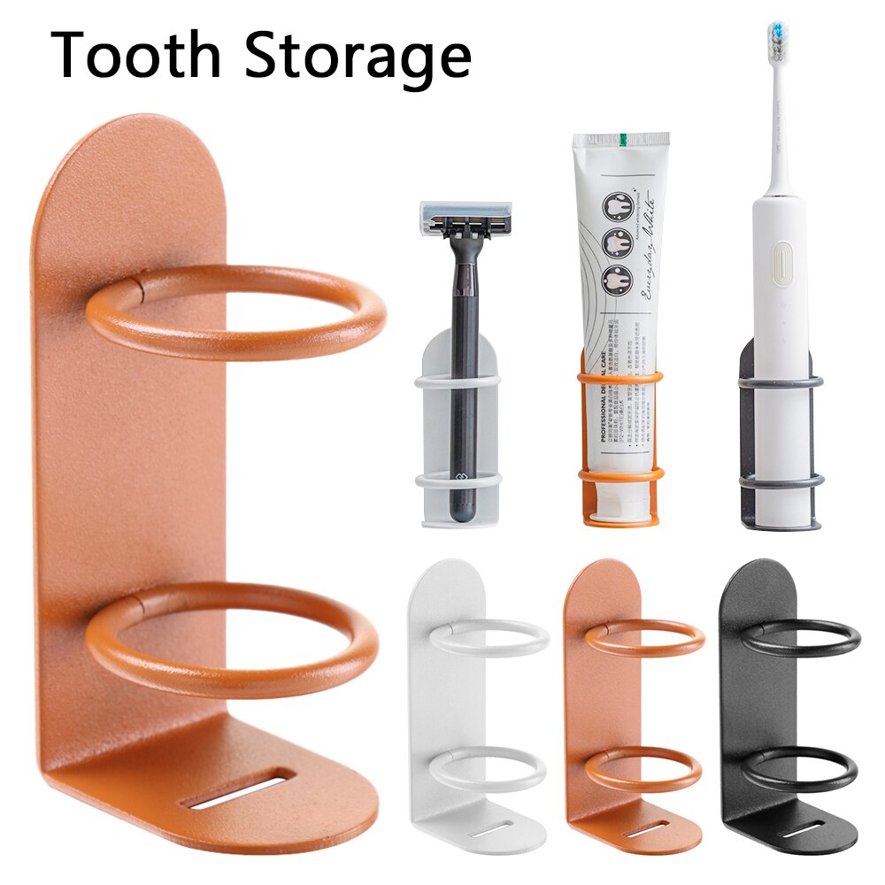 Soporte para cepillos de dientes sin huellas, organizador de cepillos de dientes eléctrico, soporte montado en la pared, ahorro de espacio, accesorios de baño, 1 ud.,