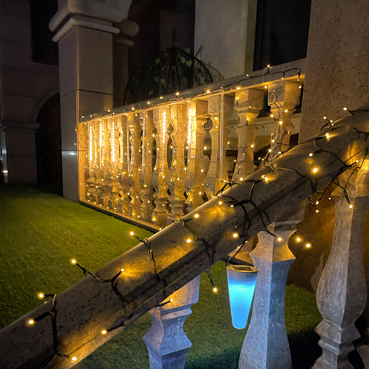 Hohe helle funkelnde Stern-LED-Lichterkette, wasserdicht, 220 V, 110 V, Garten, Hochzeit, Weihnachten, Außenterrasse, Girlande, Dekoration