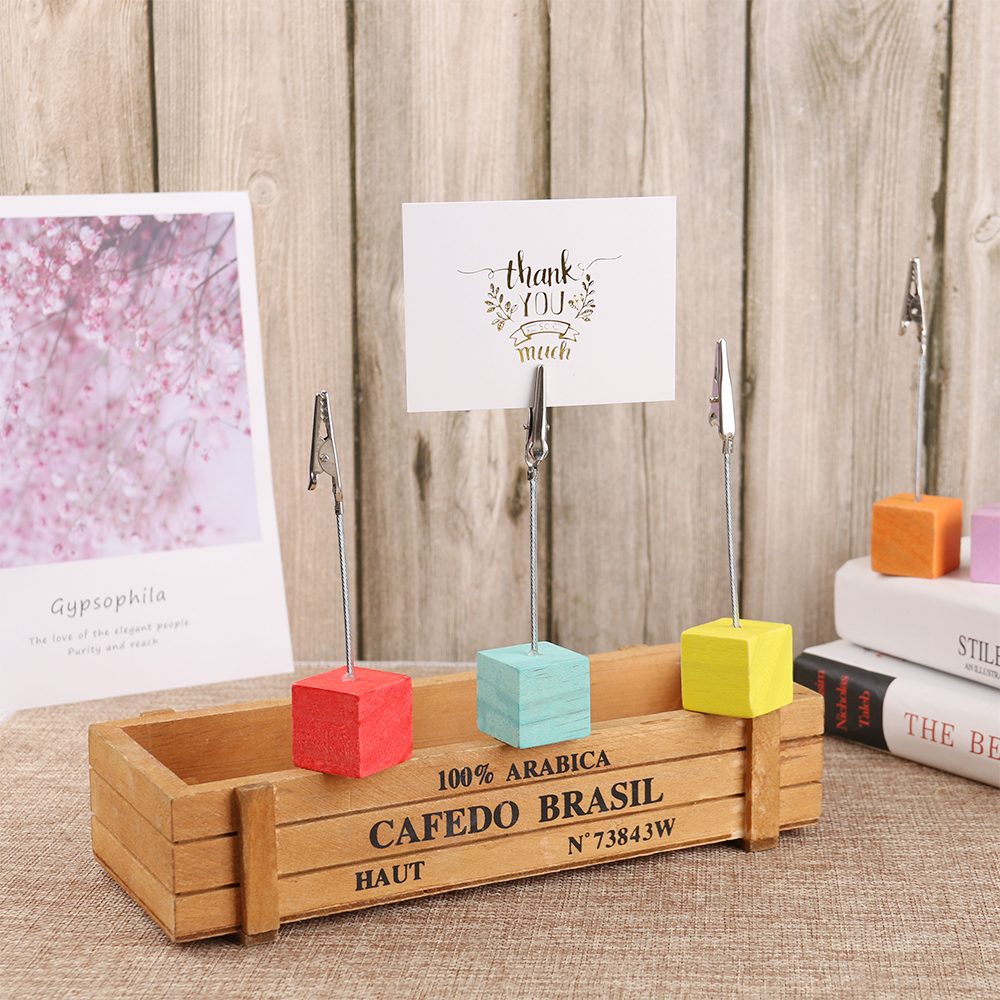 Ozdoby na biurko kwadratowy klips robić wiadomości drewniany klips robić pocztówek z kutego żelaza uwaga klip uwaga klip hurtownia