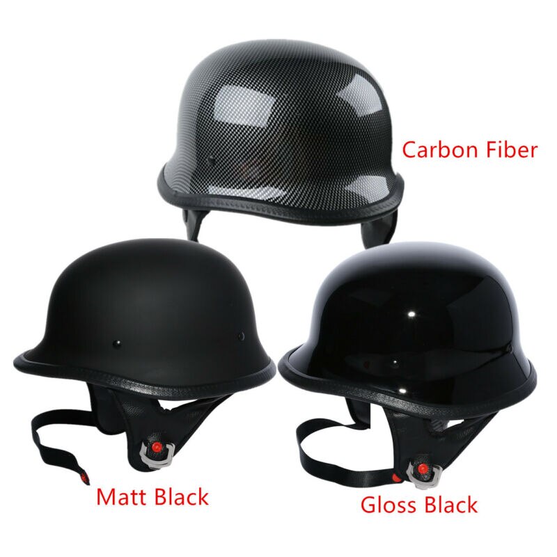 DOT Motor Motorcycle German Half Face Helmet For Chopper Cruiser Scooter Biker Matte Black