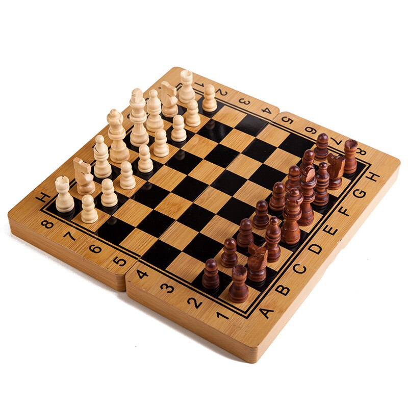 Chess Set Magnetic Chess Board Games 2In1 Wooden Chess Backgammon Set Child Solid Wood Chessboard chess pieces