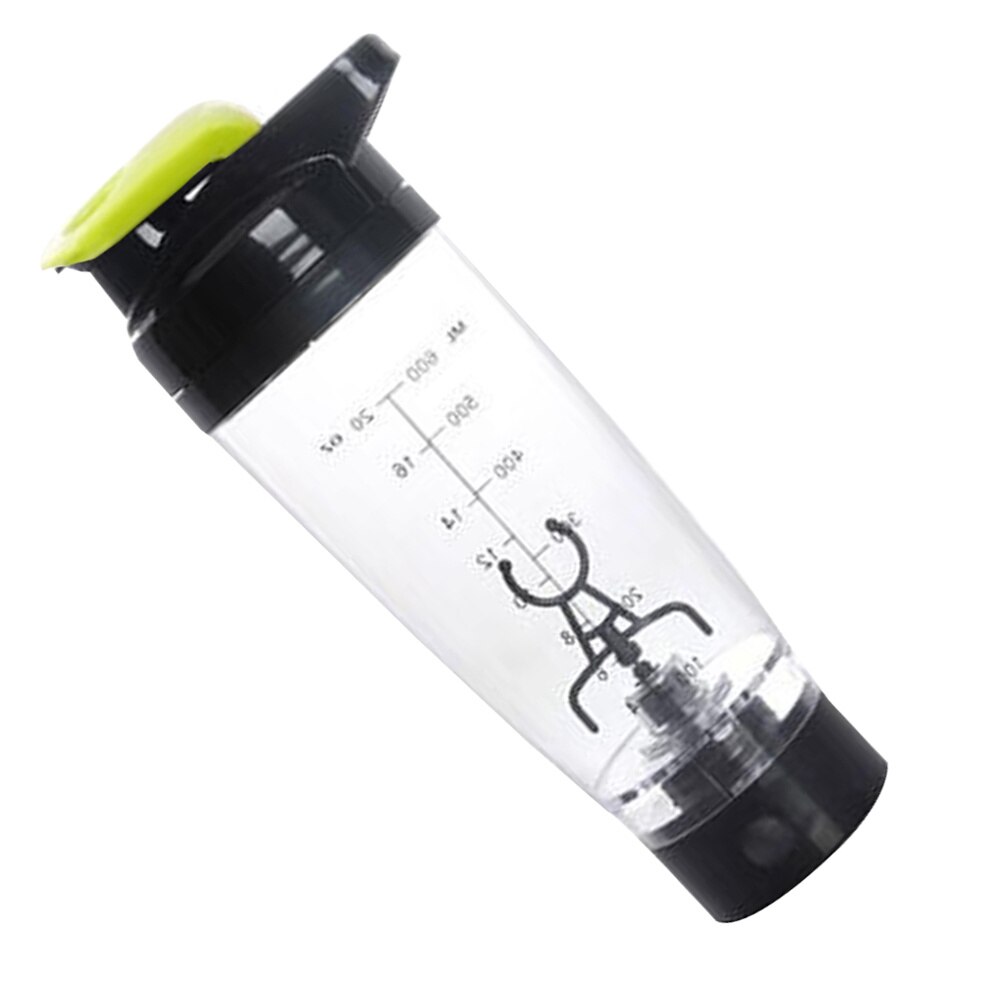 1 Pc Protein Shaker Bottle Vortex Mixer Tornado Shaker Cup 600ml Portable Automatic Shaker: Green