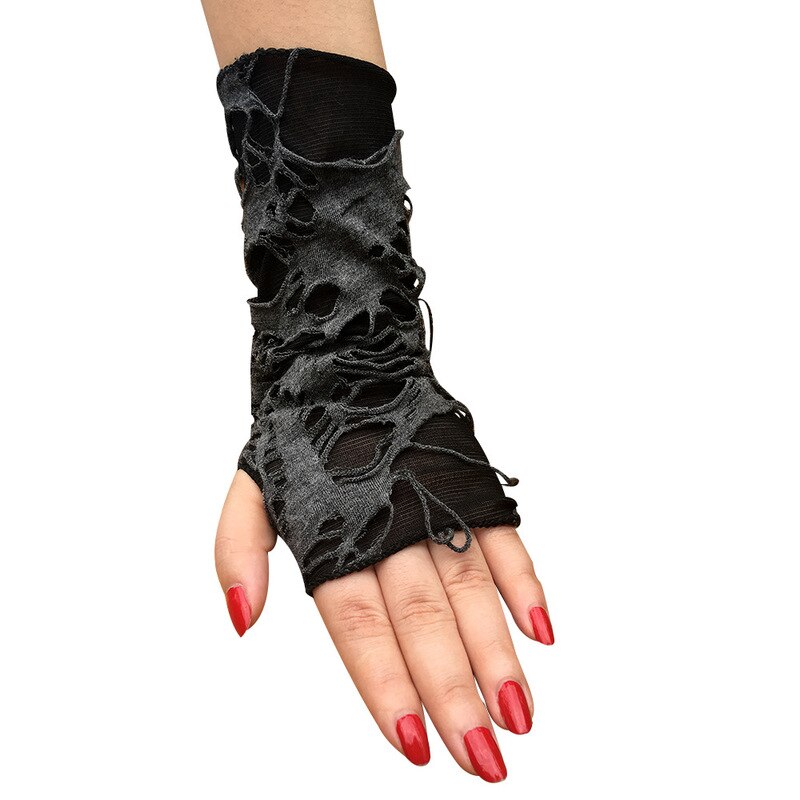 Gants noirs de clochard d&#39;halloween, gants noirs Punk, accessoires de vêtements de Cosplay