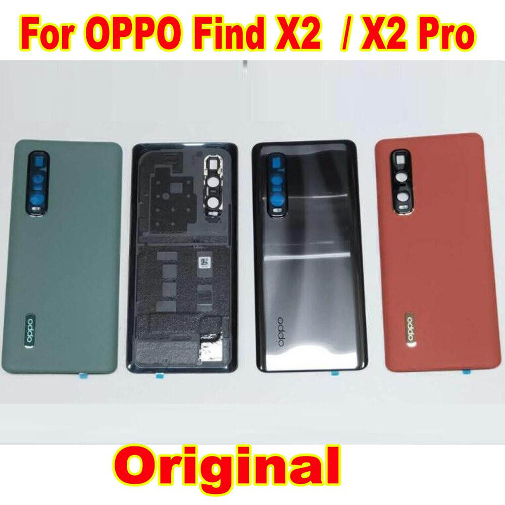 100% Original Besten Zurück Batterie Abdeckung Gehäbenutzen Tür Hinten Leder fallen Für OPPO Finden X2 Profi FindX2 Telefon Deckel mit klebstoff Hülse