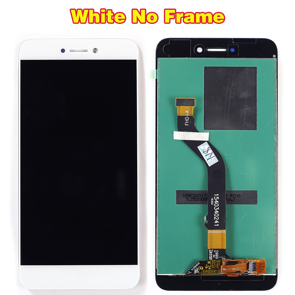 Pour Huawei Honor 8 lite écran LCD PRA-TL10 PRA LX1 LX3 écran tactile 5.2 pouces numériseur cadre d'assemblage avec film de verre gratuit: White Without Frame