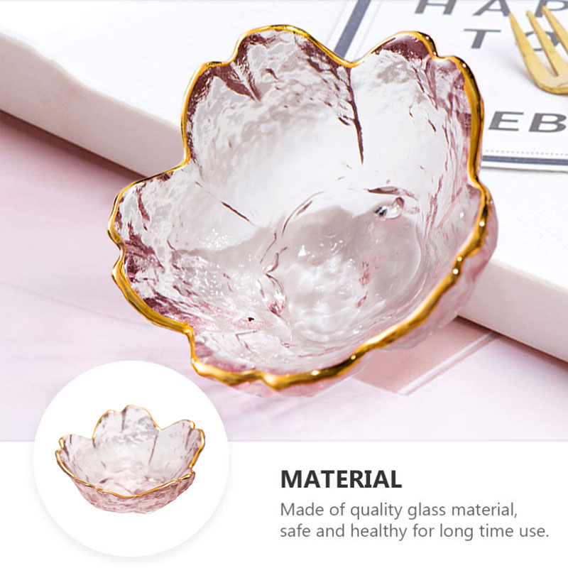 Sakura Shape Sauce Dish Glass Seasoning Dish Sauce Vinegar Salt Chili Oil Small Dish Household Pot Seasoning Bowl Tableware