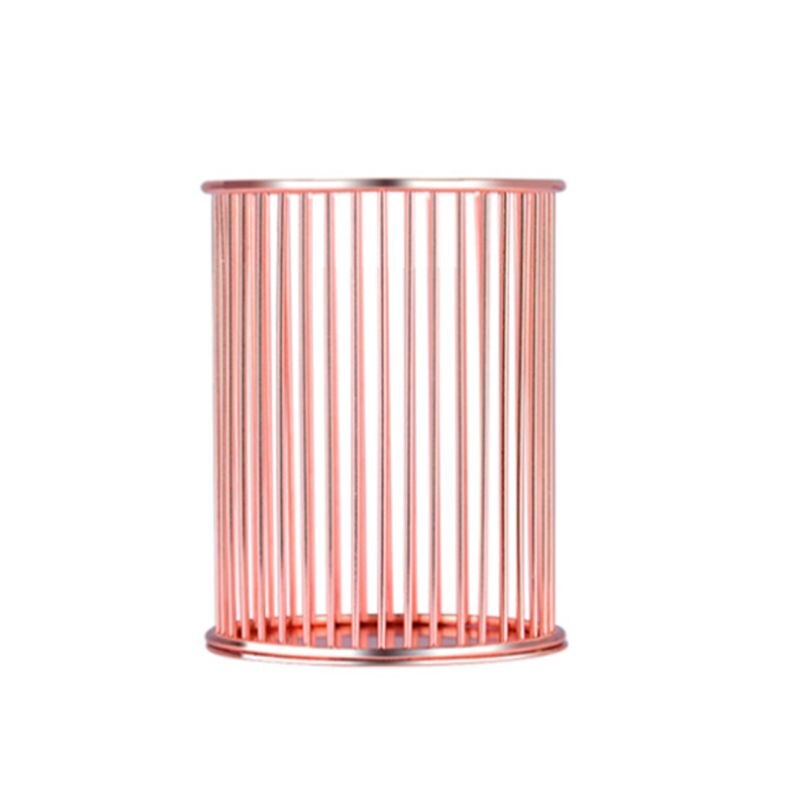 Round Stick Cylinder Pen Pencil Collection Holder Makeup Brushes Storage Tool Home Office Desk Organizer: Rose Gold