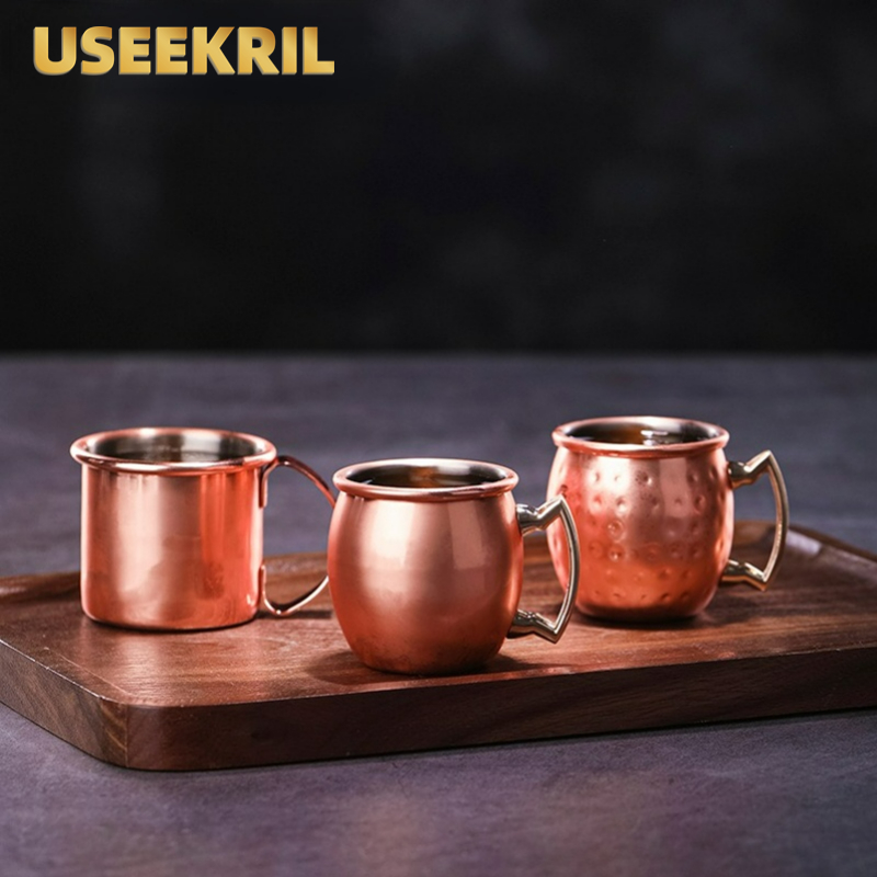 1/2/4 Stuks 2Oz Mini Moskou Muilezel Mok Roestvrijstalen Mokken Gehamerd Verkoperde Bierbeker Mok Bar Drinkwaren Accessoires