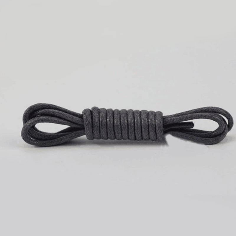1 paar Stiefel Schnürsenkel Baumwolle Gewachste Schnürsenkel Runde Schnürsenkel Stiefel Schuhe Schnürsenkel Wasserdichte Leder Schnürsenkel Für Schuhe Saiten: dunkel Grau