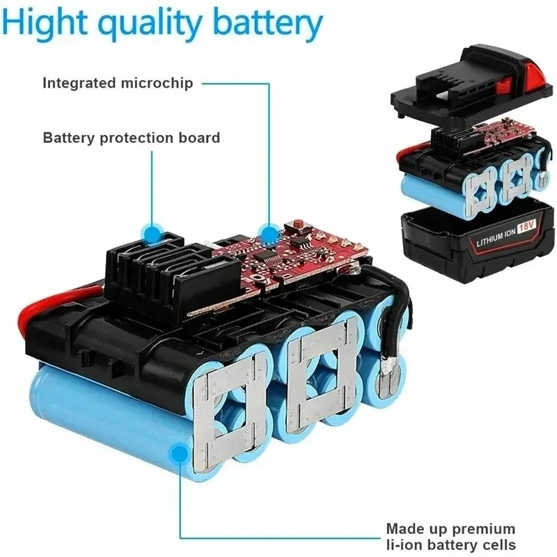 Batterie au Lithium 18V batterie Rechargeable originale 12Ah pour outil électrique Milwaukee M18 XC M18B2 M18B4 M18B5 Batteries avec chargeur